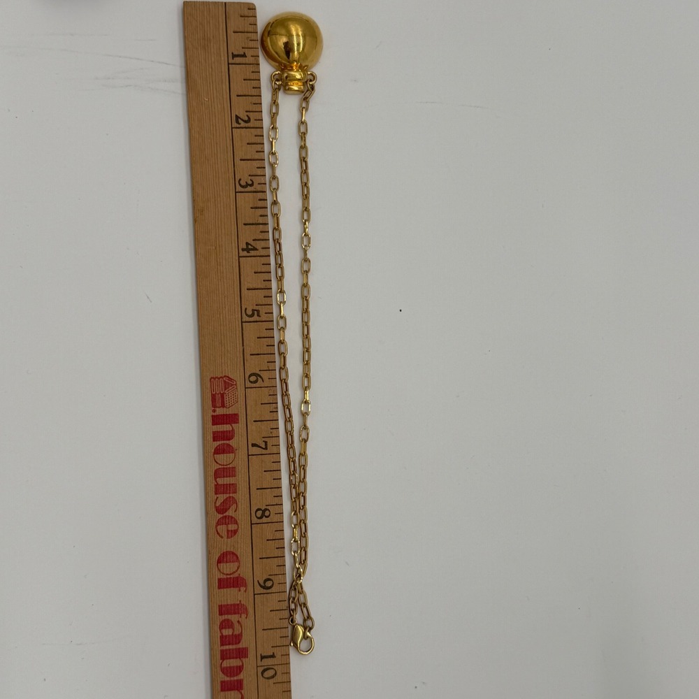 Vintage Monet Gold Tone Ball Pendant Necklace Signed Minimalist‎ - Picture 7 of 8